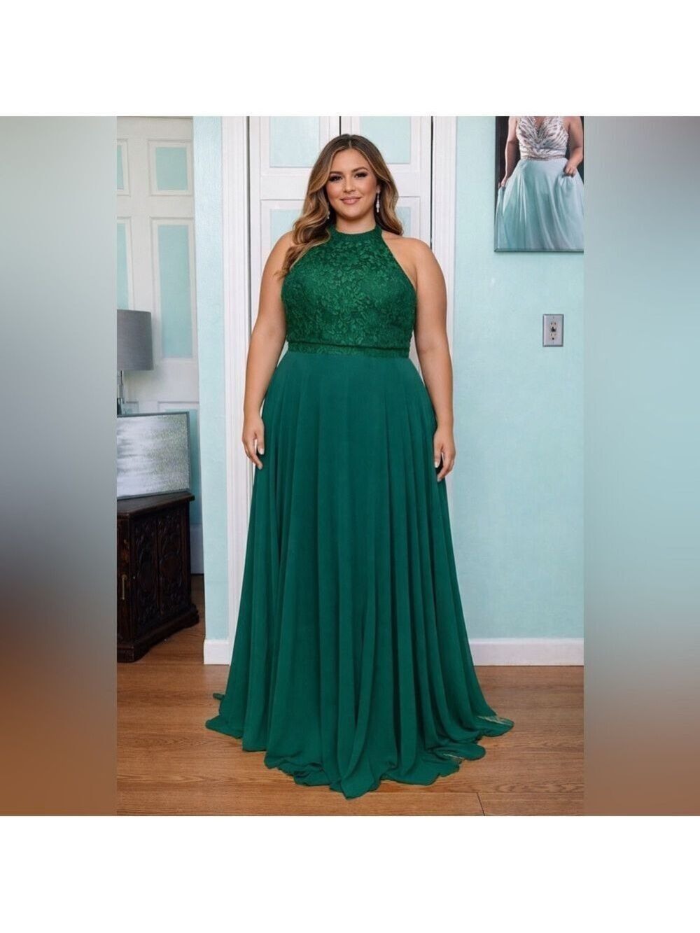Size 24 Clarisse Prom Forest Green 2 piece dress NWT Gala Ball Plus